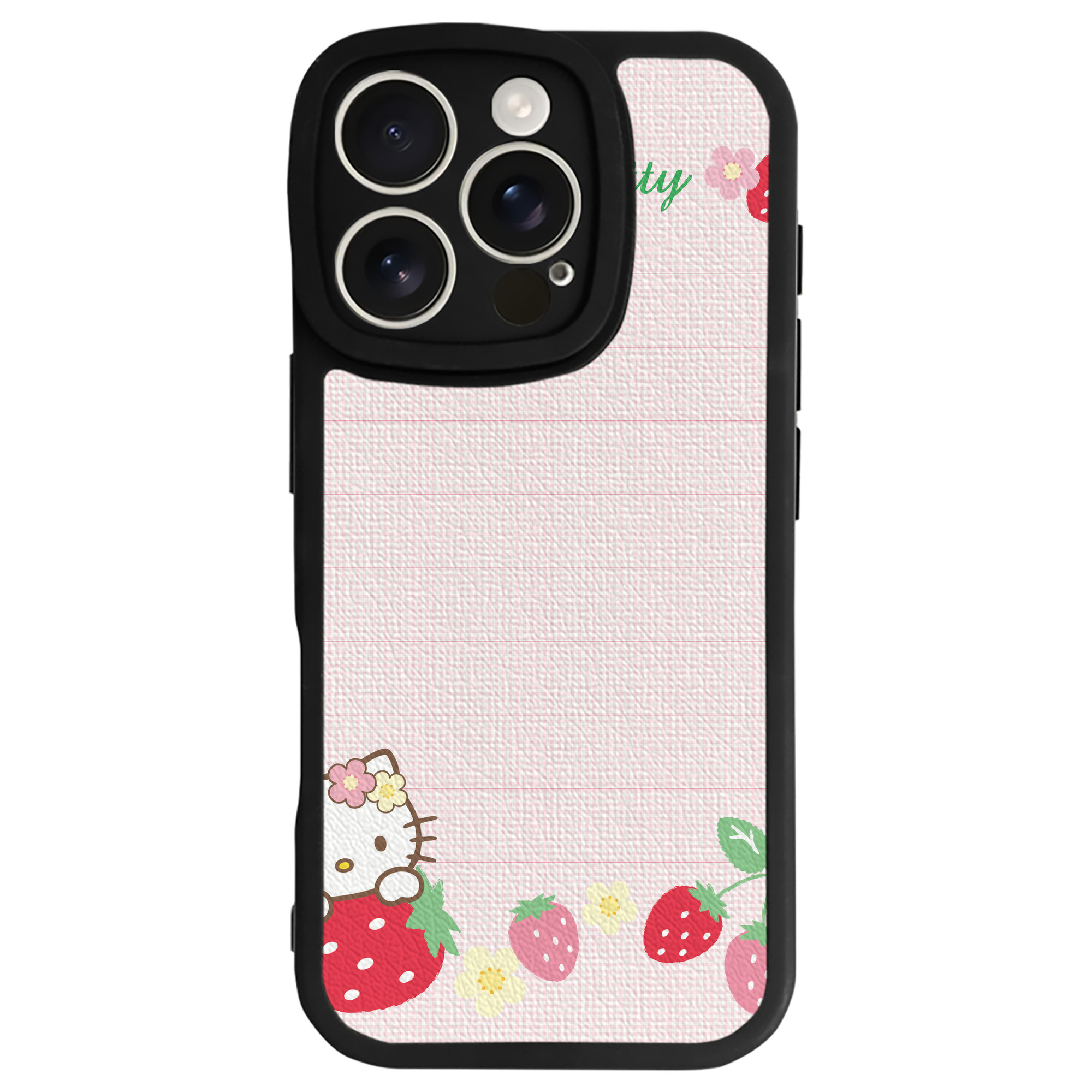 （画像用） Hello Kitty ハローキティ 【iPhone 16シリーズ対応】シリコンスマホケース（レザー調） 材質：シリコン